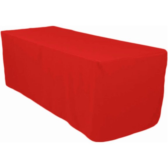 Red Fitted Tablecloths for 6 Foot Rectangle Tables, Waterproof, Wrinkle Resistant, Elegant Red Table Covers for Weddings, Banquets, Restaurants, Party Decorations