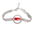thumbnail image 1 of Red Flag Man Woman Pen Illustration Tennis Chain Anklet Bracelet Diamond Jewelry, 1 of 3