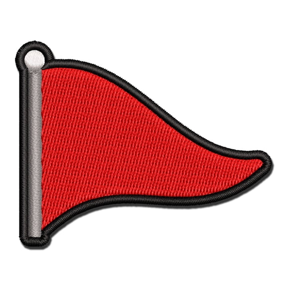 Red Flag Warning Dating Funny Applique Multi-Color Embroidered Iron-On Patch - 3 Inch Medium
