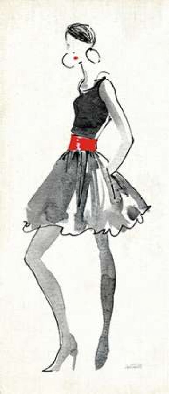 Red Flair I Canvas Art - Anne Tavoletti (10 x 20)