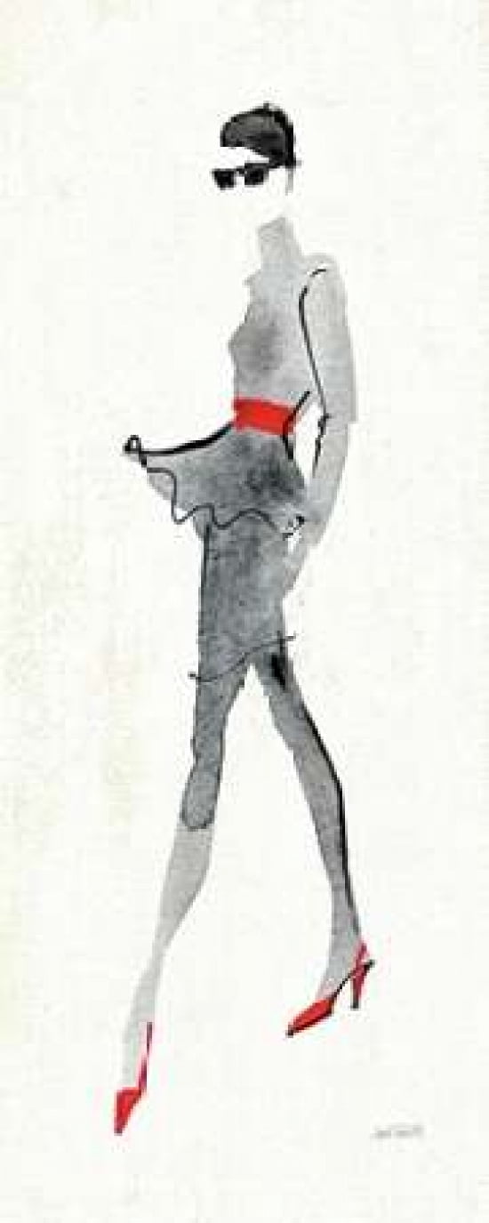 Red Flair II Canvas Art - Anne Tavoletti (10 x 20)