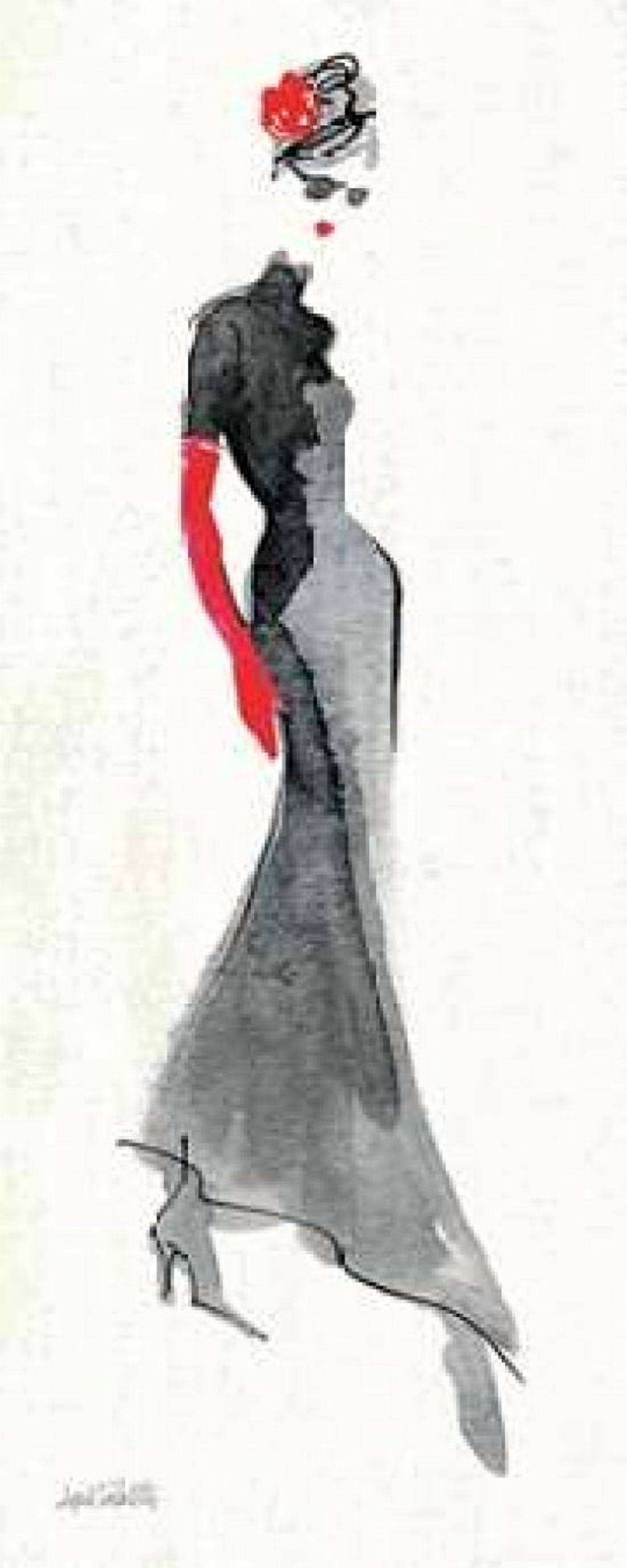 Red Flair III Canvas Art - Anne Tavoletti (24 x 48)