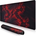 thumbnail image 1 of Red Flame Pattern Gaming Mouse Pad - Large Mouse Pad 31.5x15.75 Inch, Long Big Mouse Mat with Non-Slip Base, Extended Keyboard Mousepad, Perfect for Gamers, Office & Home, 1 of 6