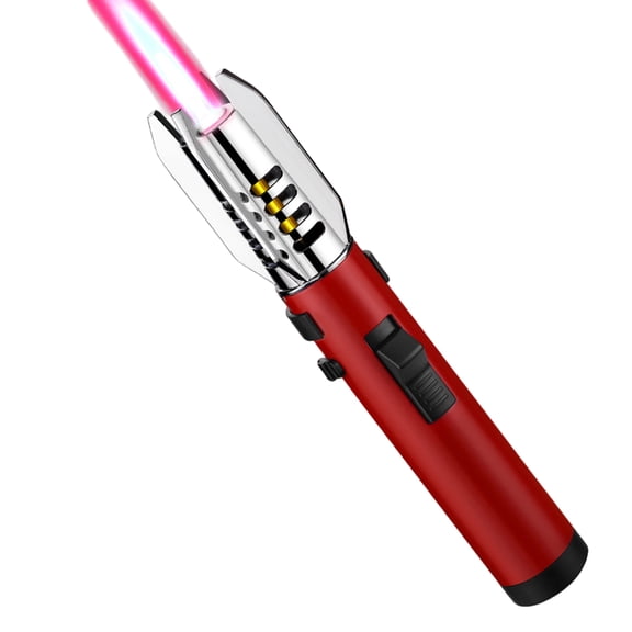 Red Flame Refillable Butane Torch Lighter Adjustable Jet Flame Windproof Torch For BBQ Candle Kitchen Camping Fire Starter