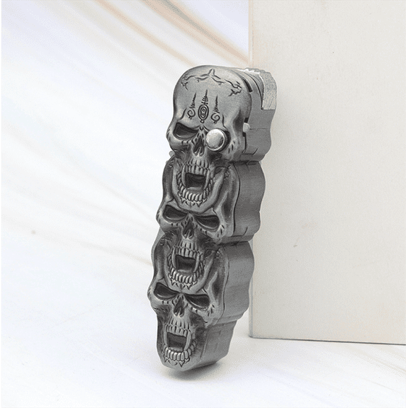 Red Flame Windproof Lighter with Pocket Knife,Skull Design Butane lighter