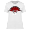 thumbnail image 1 of Red Flamenco Fan  T-Shirt Women -Image by Shutterstock, Female x-Large, 1 of 2