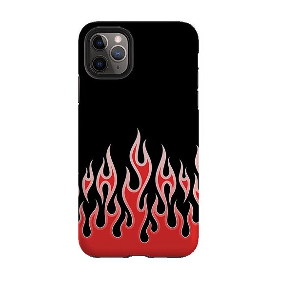 Red Flames Abstract Fire Pattern Phone Case for iPhone 16 15 14 13 12 11 Pro Max