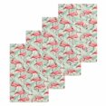 thumbnail image 1 of Red Flamingo Kitchen Dish Towels for Drying Dishes Set of 4, Summer Tropical Plants Leaves Botanical Green Waffle Weave Microfiber Hand Tea Bathroom Towels Quick Dry & Absorbent Towel 15.7x23.6, 1 of 7