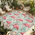 thumbnail image 1 of Red Flamingo Outdoor Rug for Patio/Deck/Porch, Non-Slip Large Area Rug 5 x 8 Ft, Summer Tropical Plants Leaves Botanical Green Indoor Outdoor Rugs Washable Area Rugs, Camping Rug Carpet Runner, 1 of 8