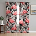 thumbnail image 1 of Red Flamingo Sheer Curtains 96 Inches Long 2 Panels Set, Window Sheer Curtains for Living Room/Bedroom, Summer Tropical Plants Leaves Botanical Black Light Filtering Rod Pocket Curtain 52''x96''x2, 1 of 8