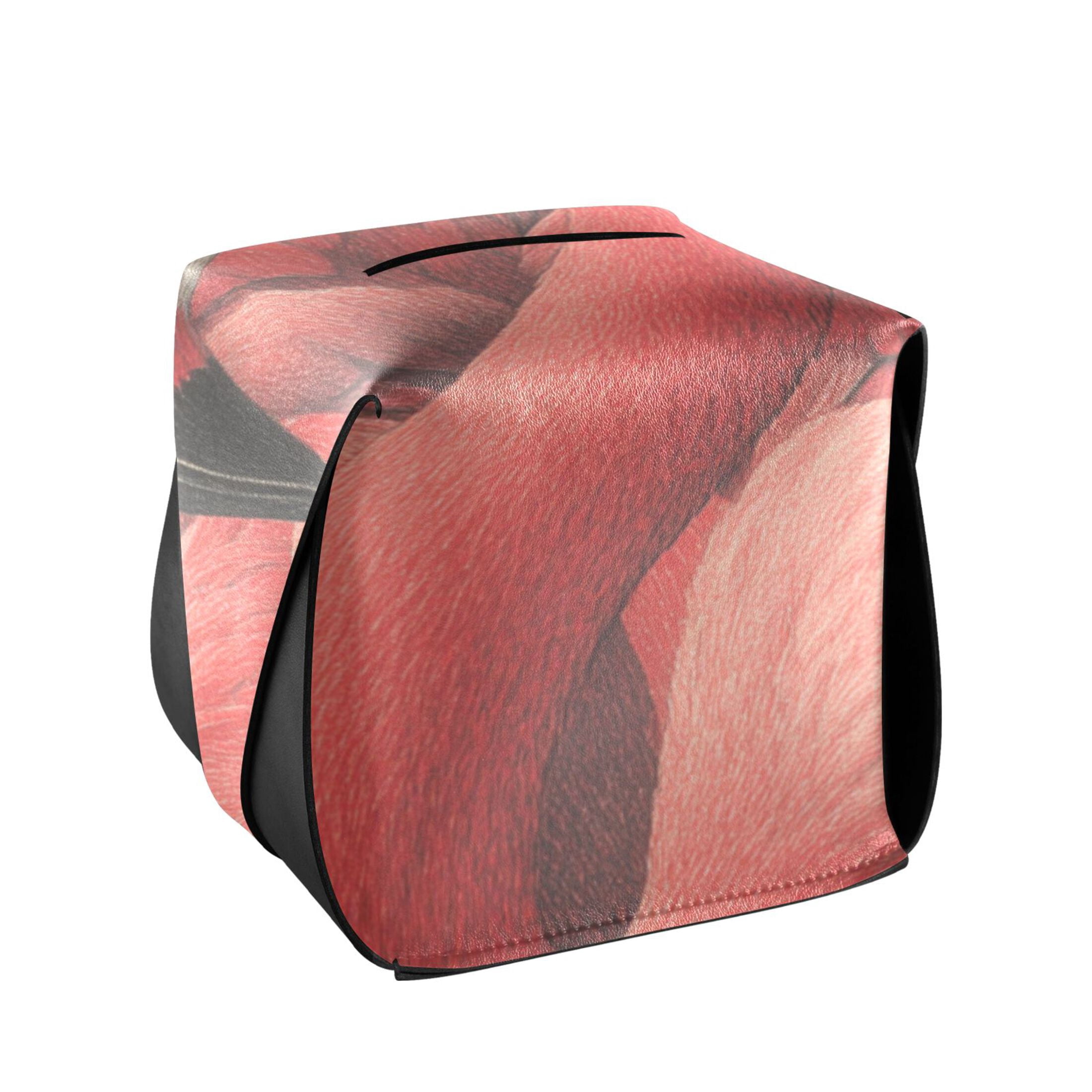 tissue box holder- crimson red & yellow main image 1