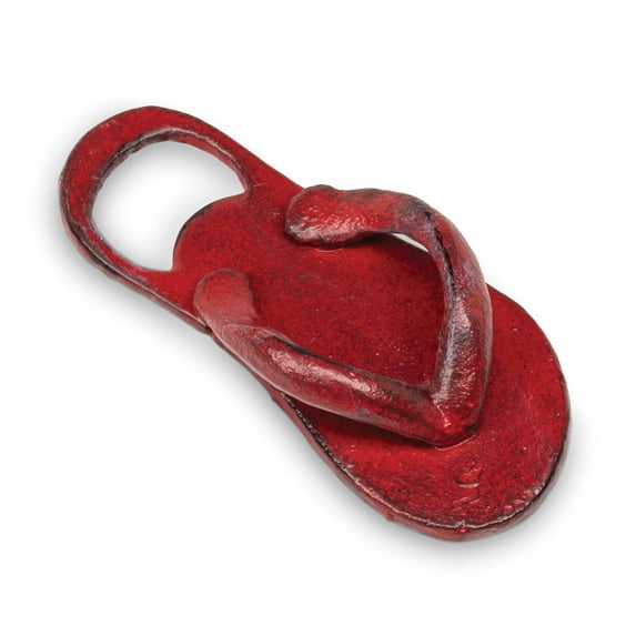 Red Flip Flop Novelty Bottle Opener - Heavy Duty Cast Iron