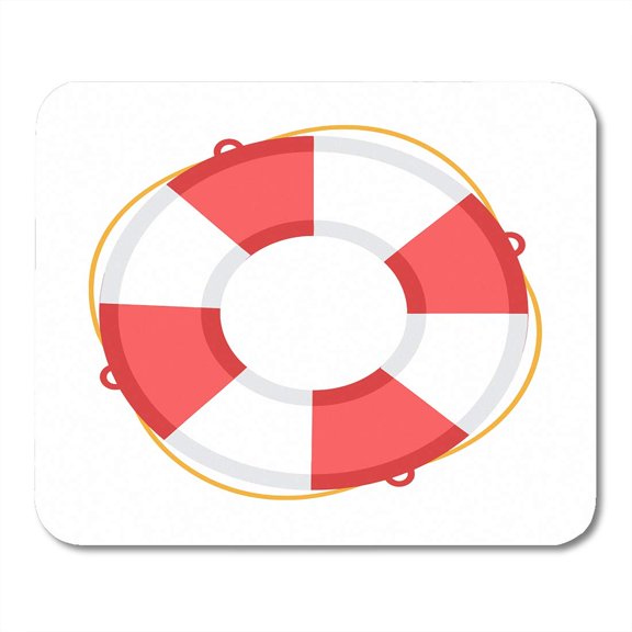 Red Float Life Buoy Preserver Assistance Beach Belt Circle Mousepad Mouse Pad Mouse Mat 9x10 inch