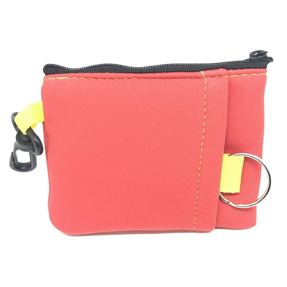 Red Floating Wallet with Zipper, Hook & Key ring