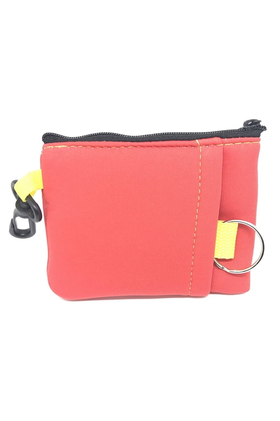 Red Floating Wallet with Zipper, Hook & Key ring