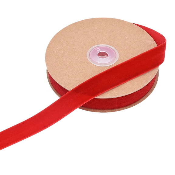 Red Flocking Velvet Ribbon 2Cm For Crafts And Accessories 10 Meters Non-Elastic Fabric