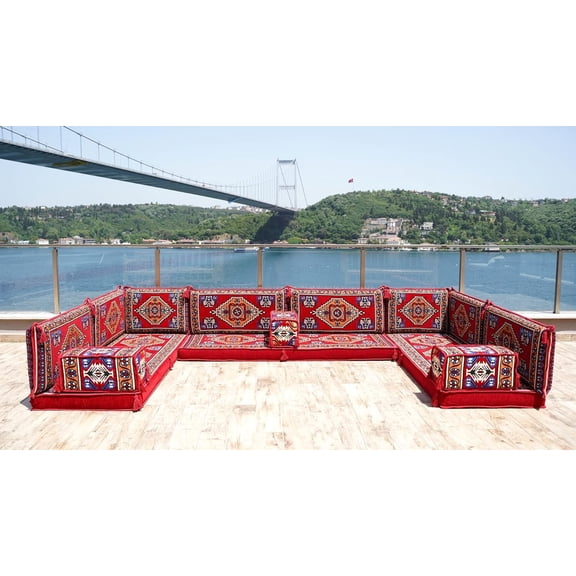 Red Floor Cushions, Sofa Bed, Diwan Sofa, Turkish Sofa, Floor Seating Sofa, Arabic Majlis Sofa Set, Sleeper Sofa Couch, Modular Sofa
