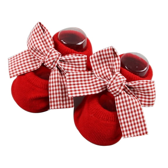 Red Floor Socks for Baby Girl Boy Toddler Unisex Anti-Slip Sock Ankle Floor Socks Infant Knitted Socks for Winter Indoor