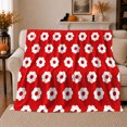 thumbnail image 1 of Red Floral Autumn Pumpkin, Festive Halloween Scene, Warm Flannel Blanket for Living Room and Family Room with Detailed Artwork, Art Lovers Halloween Gift, Festive Home Decor, 1 of 9