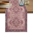 thumbnail image 1 of Red Floral Boho Table Runner 72 Inches Long,Vintage Ethnic Tribe Abstract Art Cotton Linen Table Runners Dresser Scarves,Decorative Fabric Tabletop Scarf Furniture Cover for Home Dinner Party 13"x72", 1 of 9