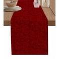 thumbnail image 1 of Red Floral Burlap Cotton Table Runner 14x72 Inches Long, Country Farmhouse Abstract Flowers Pattern Farmhouse Table Runners, Outdoor Dining Tablecloths Decor for Baby Shower/Party/Wedding, 1 of 6