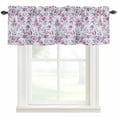 thumbnail image 1 of Red Floral Farmhouse Short Window Curtain Valances, Country Watercolor Spring Flower Rod Pocket Kitchen Valances for Living Room Bedroom Bathroom Cafe 42" x 12", 1 of 8