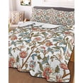 thumbnail image 1 of Red Floral Full Size Down Alternative Comforter, Lightweight Comforter Quilt Bedding Set with Pillow Shams Botanical Watercolor Vintage Flower Leaf All Seasons Bed Comforter Duvet Insert 78"x90", 1 of 7