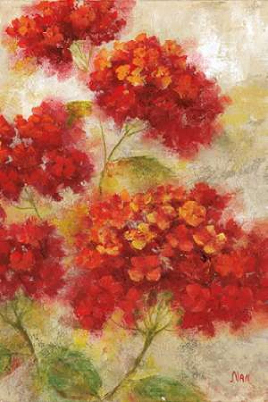 Red Floral I Canvas Art - Nan (24 x 36)