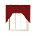 thumbnail image 1 of Red Floral Kitchen Swag Valances for Windows, Country Farmhouse Abstract Flowers Pattern Swag Valances Curtains for Living Room, Rod Pocket Window Treatments for Bathroom, Bedroom, Cafe, 56"x36", 1 of 6