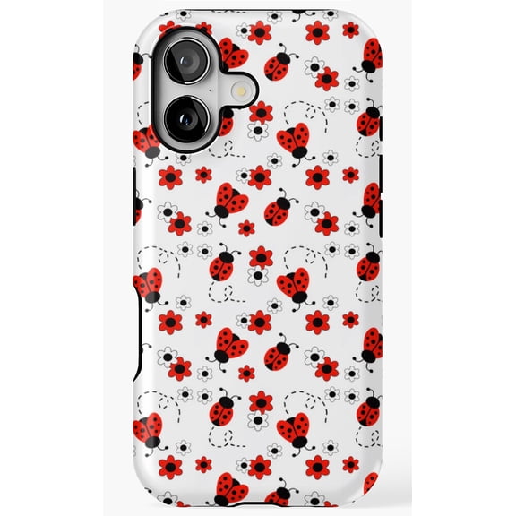 Red Floral Ladybug Nature Beetle Graphic Cute Insect Pattern Case Phone Case for iPhone 17 16 15 14 13 12 11 Pro Max