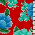 thumbnail image 1 of Red Floral Oilcloth, Fabric By the Yard, 1 of 1