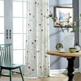 thumbnail image 1 of VOGOL Red Floral Pattern Embroidered Curtains, Light Filtering Elegant Faux Linen Drapes for Bedroom, Grommet, W52"xL63", 2 Panels, 1 of 6