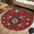 thumbnail image 1 of Red Floral Persian Rug Round Carpet Living Room Bedroom Home Decoration Coffee Table Mat Lounge Rug Chair Mats, 1 of 5