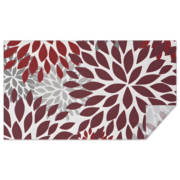 Red Floral and Petal Pattern Rectangle Tablecloth 60"x102",Waterproof Polyester Rectangle Table Cloth, Wipeable Spillproof Polyester Tablecloth for Dining, Camping, Indoor and Outdoor