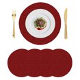 thumbnail image 1 of Red Floral Round Placemats Set of 4, Braided Polypropylene Place Mats, Country Farmhouse Abstract Flowers Pattern Washable Table Mats for Kitchen Dinner Holiday Wedding Party Coffee Table Decor 15", 1 of 9