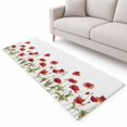 Red Floral Runner Rug 2'x6', Pastoral Concubine Flowers Green Leaf ...