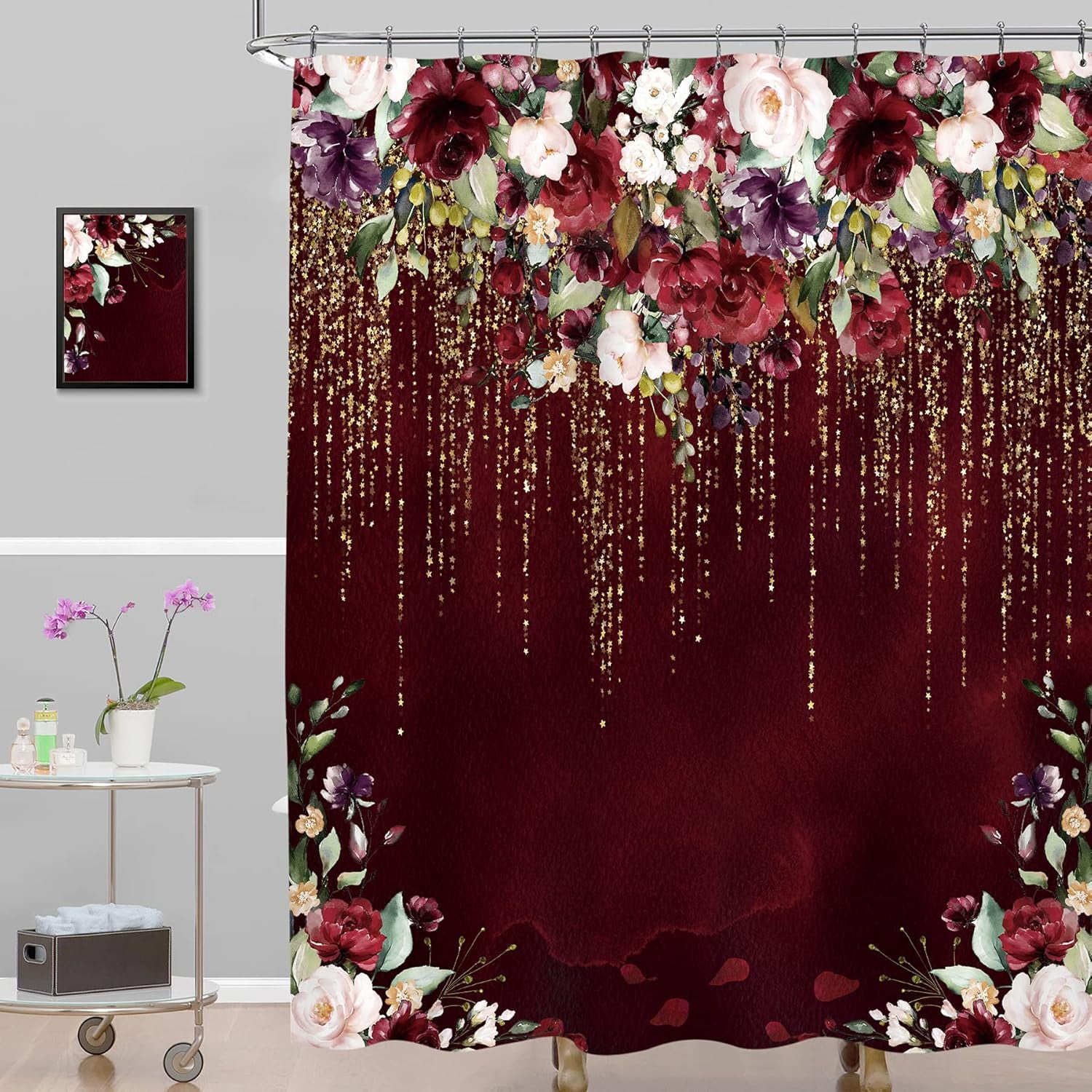 Burgundy Shower Curtain Sets