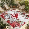 thumbnail image 1 of Red Floral Valentine's Day Outdoor Rug for Patio/Deck/Porch, Non-Slip Large Area Rug 6 x 9 Ft, Gnomes Botanical Gifts Farmhouse Indoor Outdoor Rugs Washable Area Rugs, Camping Rug Carpet Runner, 1 of 8