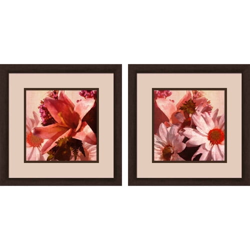 Red Floral Wall Art, Set of 2