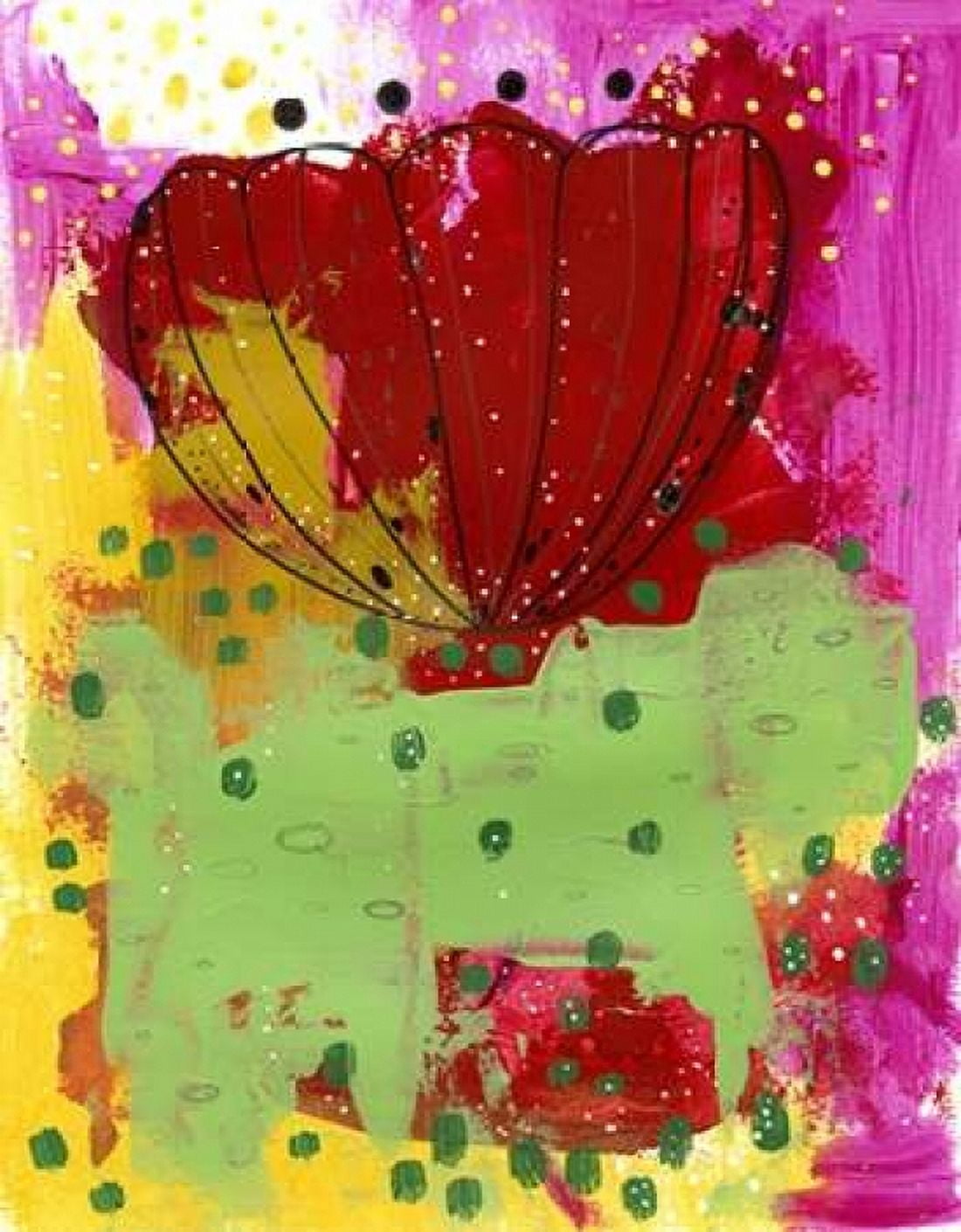 Red Flower Abstract Canvas Art - Sarah Ogren (22 x 28)