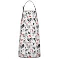 thumbnail image 1 of Red Flower Chicken Pattern Apron-Garden Aprons for Women with Pockets-Cotton Linen Waterproof Kitchen Cooking Gardening Aprons Adjustable for Kitchen,Cooking,BBQ and Salon 33x27 Inch, 1 of 7