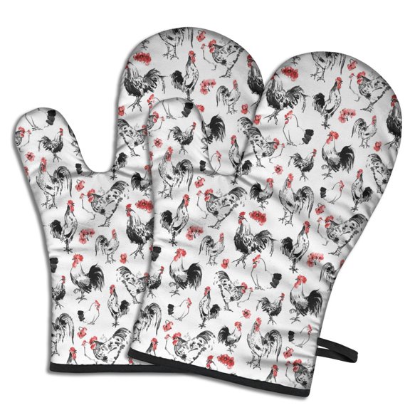 Red Flower Chicken Pattern Shower Curtain OneSize ,Bathroom Decorative Shower Curtains Set with 12 Hooks,Modern Waterproof Washable Shower Curtain