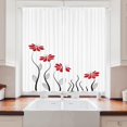 thumbnail image 1 of Red Flower Kitchen Curtains Set Watercolor Red Leaves Window Treatment Flower Floral Plant Botanical Cafe Short Curtains for Bathroom Dining Fall Tier Treatment Drapes 27.5(W) x36(H) Inch, 1 of 5