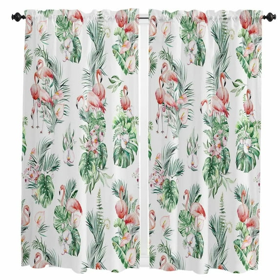 Red Flower Line Decoration Plant Curtain Home Decoration Living Room Short Curtains Window Treatments For Kitchen Bedroom