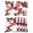 thumbnail image 1 of Red Flower Placemats Set of 12, Spring Floral Branch Water Ink Painting Plant Non-Slip Place Mats Washable Table Mats for Kitchen Dining Table Decorations Indoor/Outdoor, 1 of 9