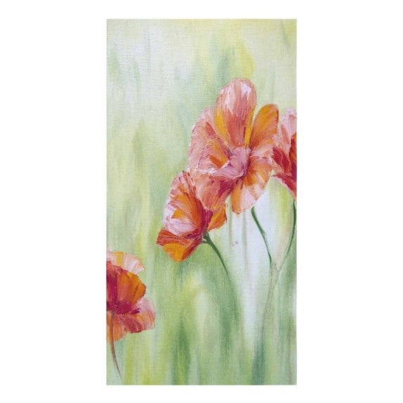 Red Flower Poppy Daisy Microfiber Towel Absorbent Kitchen Cleaning Cloth Dish Towel Household Cleaning Towel