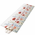 thumbnail image 1 of Red Flower Runner Rug 2x6 Washable Kitchen Rug Non-Slip Lightweight Thin Soft Low Pile Bathroom Runner Botanical Blue Plant Pink Garden Poppy Floral Carpet for Hallway Laundry Room Bedroom Entryway, 1 of 9