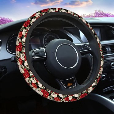 BDK Car Steering Wheel Cover – Massage Grip, Snug Fit, Black, For Sedan SUV Truck
