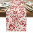 thumbnail image 1 of Red Flower Table Runner - 70 Inch Long, Kitchen Dining Table Runner Dresser Scarves, Farmhouse Pastoral Vintage Ethnic Floral Farmhouse Decor for Coffee Tables Wedding Party Banquet, 1 of 8
