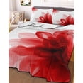thumbnail image 1 of Red Flower Twin XL Size Down Alternative Comforter,Lightweight Comforter Quilt Bedding Set with Pillow Shams Boho Modern Floral Abstract Ombre Leaf White Bed Comforter Duvet Insert 68"x98", 1 of 7